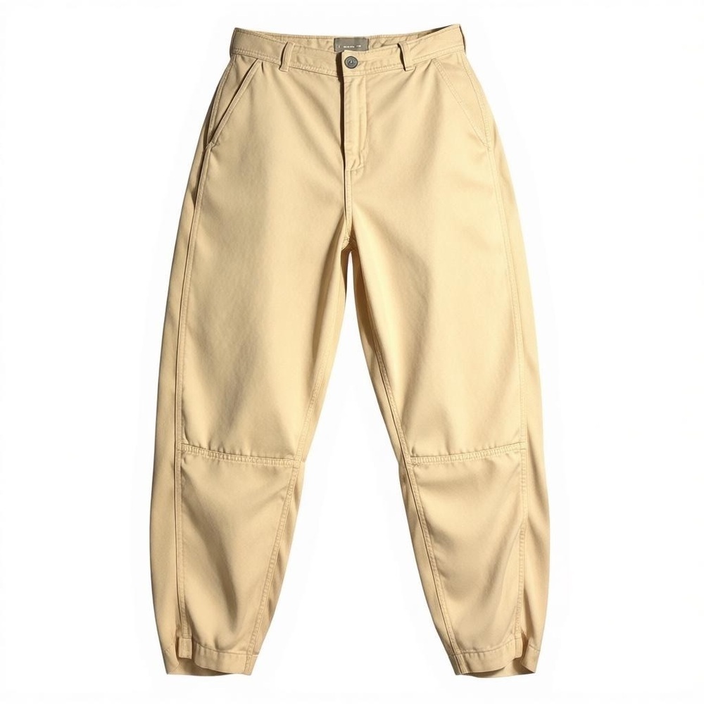 Minimalist Relaxed Pants Beige High Rise Utility Capsule Buttery Soft Size 6 - Picture 2 of 4
